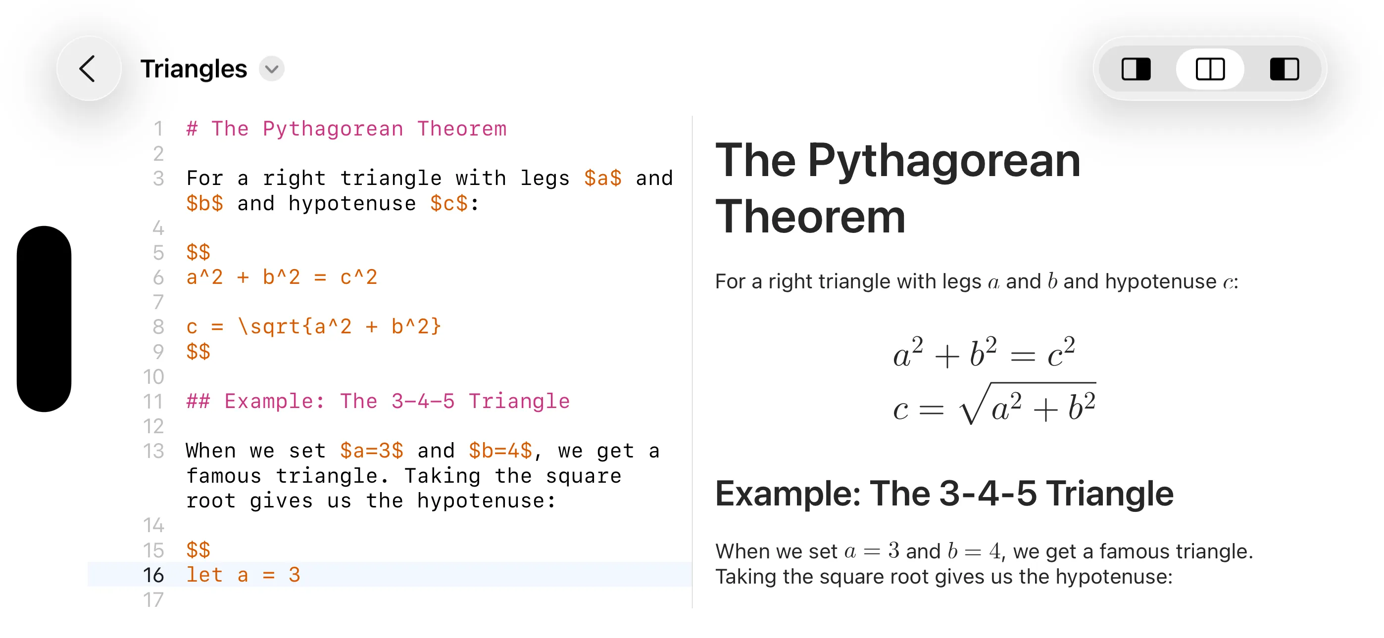 MathDown Landscape Screenshot